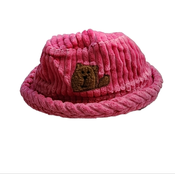 GAP x VINTAGE 90s‎ infant corduroy bucket hat in pink bear embroidery 3-6 Months - Picture 1 of 5